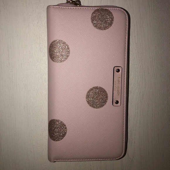 kate spade Handbags - Kate Spade Pink Polka Dot Wallet